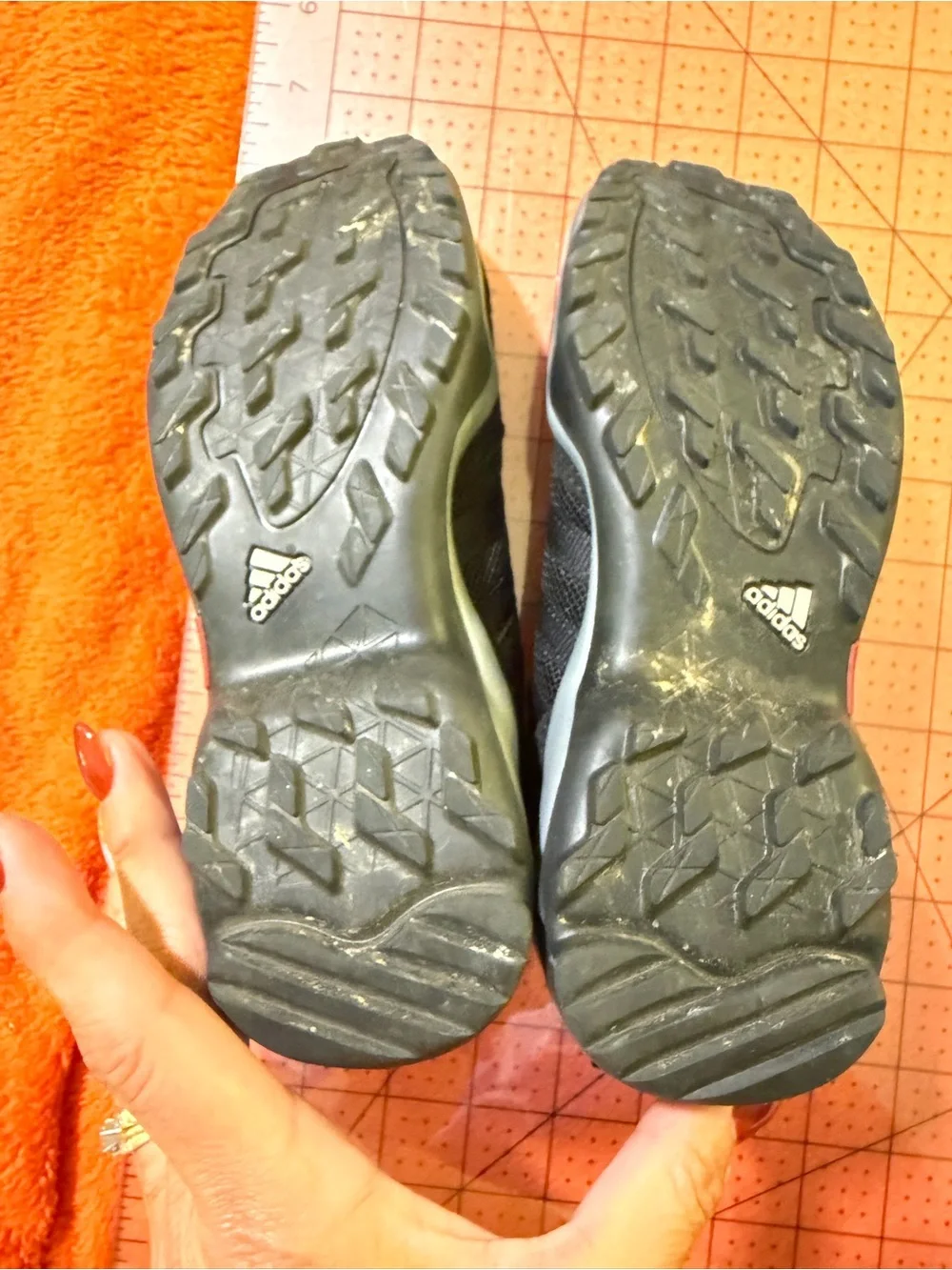 Adidas Terrex AX2R Kids Size 2 Black Gray Hiking Trail Shoes BB1935